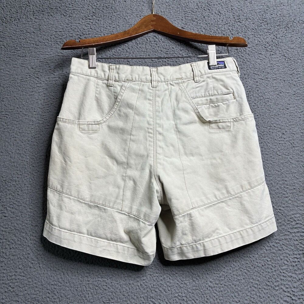 Vintage Patagonia Stand Up Shorts Beige Canvas Organic Cotton Mens Size 31